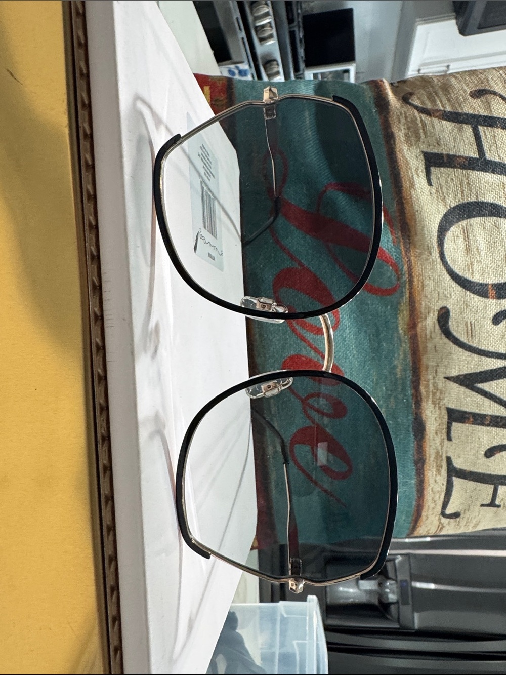 Tahari gold Metal Frame Sunglasses with Clear Lenses